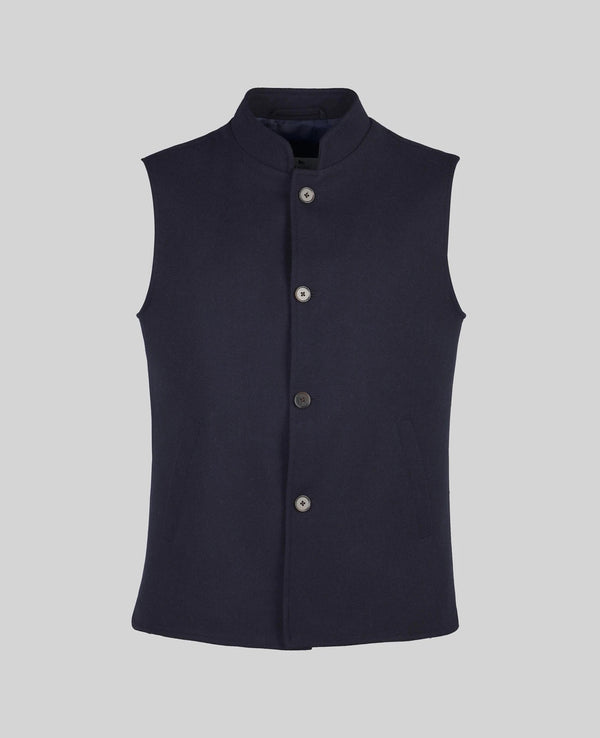 Cavan Tweed Gilet in Navy Twill