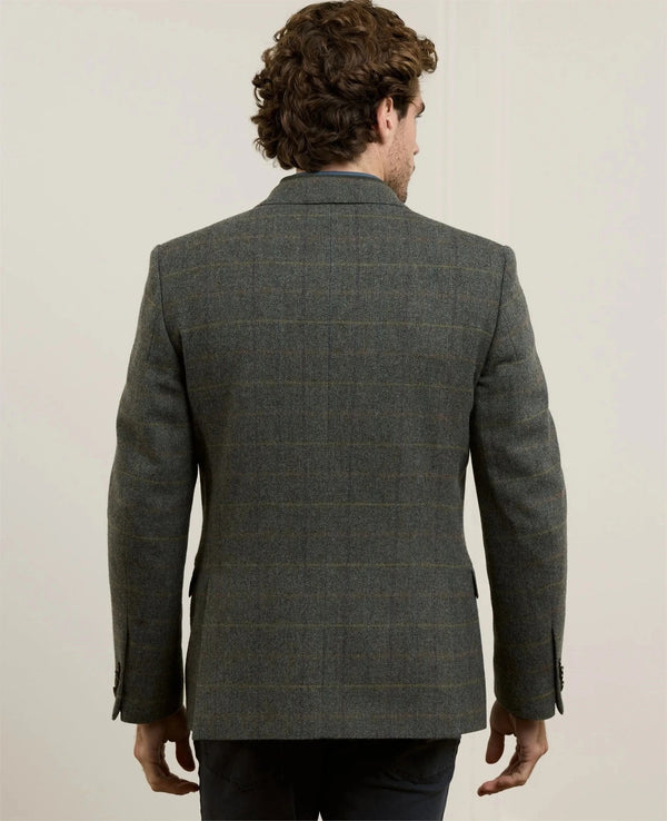 Ennis Tweed Blazer - Moss Green Check