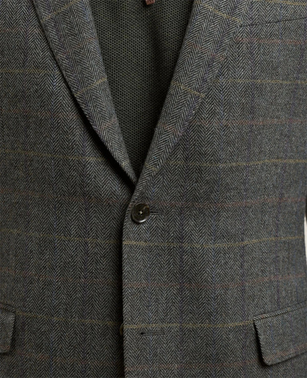 Ennis Tweed Blazer - Moss Green Check