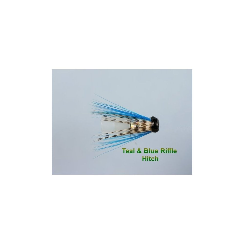 Teal Blue & Silver Riffle Hitch Plastic Tube