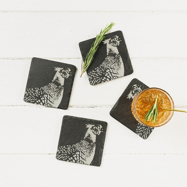 Single Pheasant Slate Coaster