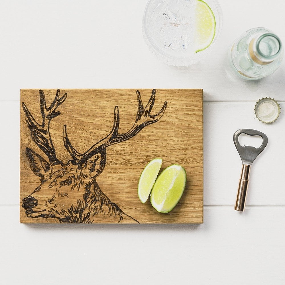 Stag Oak Cutting Board & Bottle Opener Set