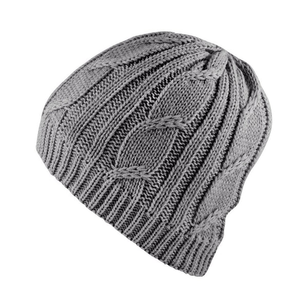 Waterproof Cable Knit Beanie in Grey
