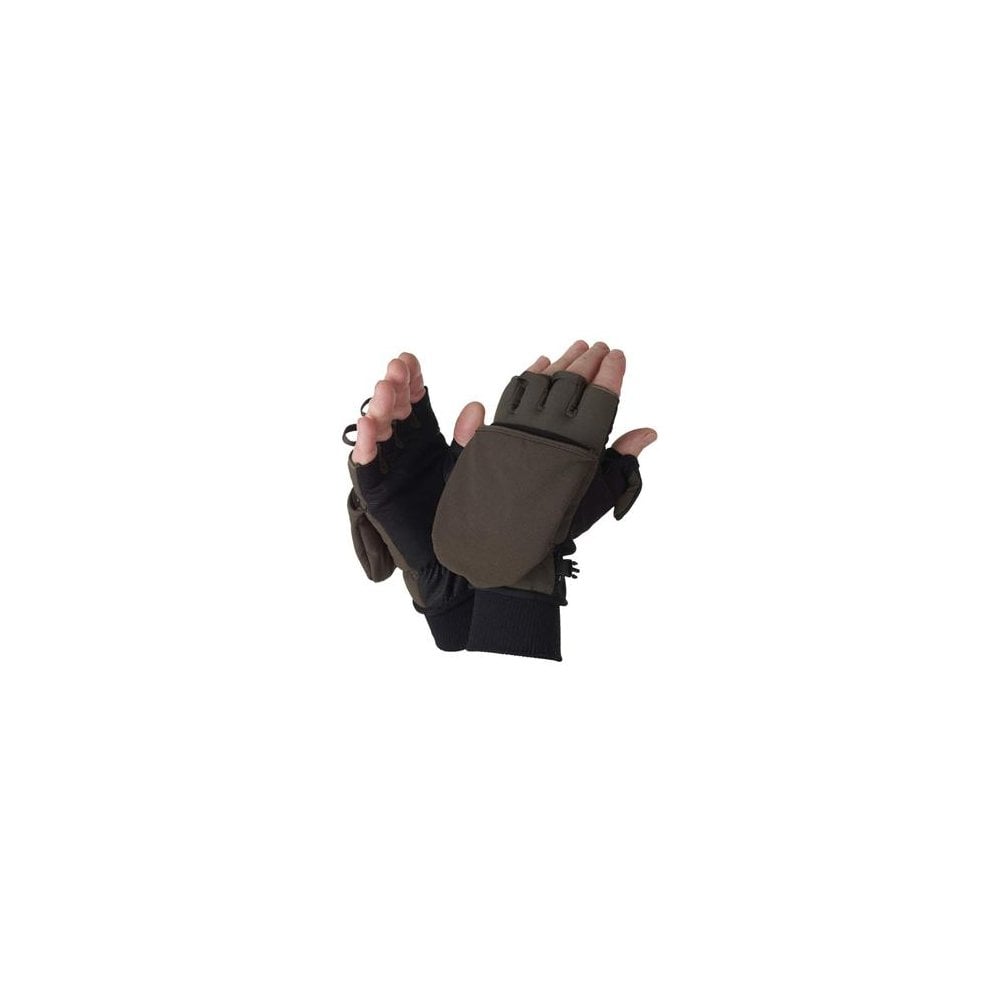 Walpole- Windproof Cold Weather Convertible Mitt - Olive Green/Black