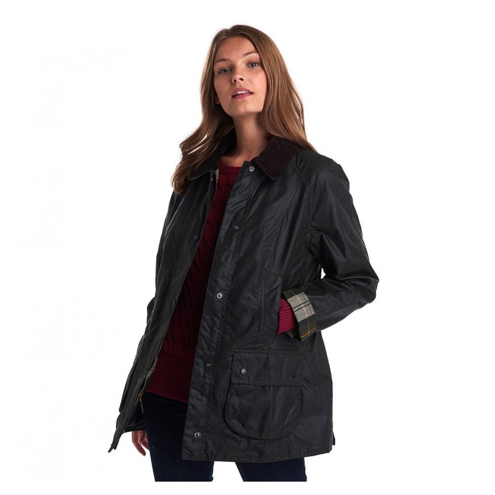 Beadnell Ladies Waxed Jacket in Sage