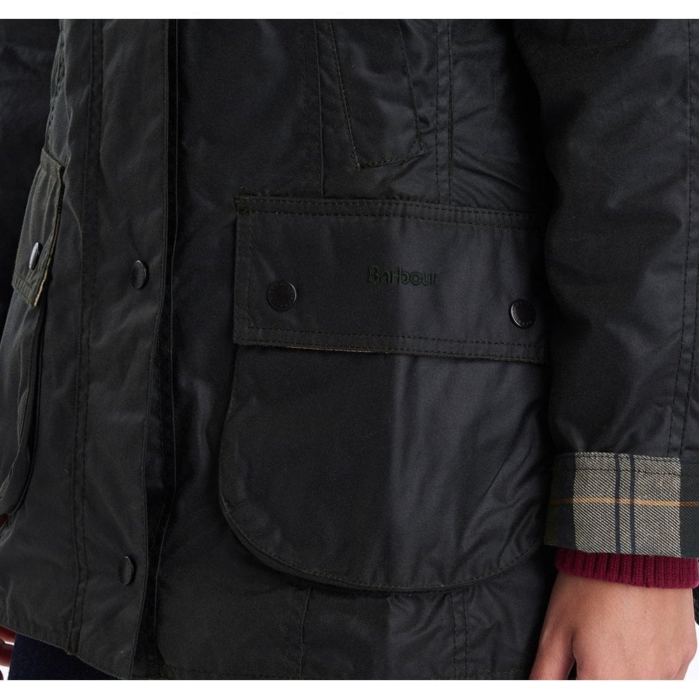 Beadnell Ladies Waxed Jacket in Sage