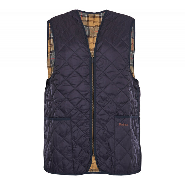 Quilted Waistcoat Zip In Liner - Navy/Dress Tartan