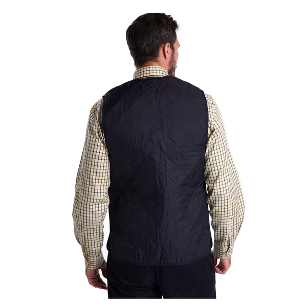 Quilted Waistcoat Zip In Liner - Navy/Dress Tartan
