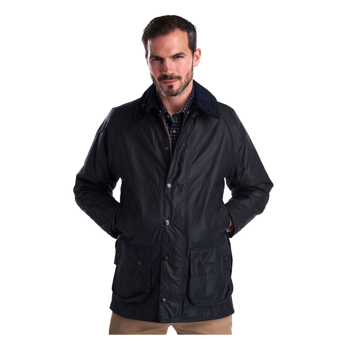 Beaufort Waxed Jacket in Navy