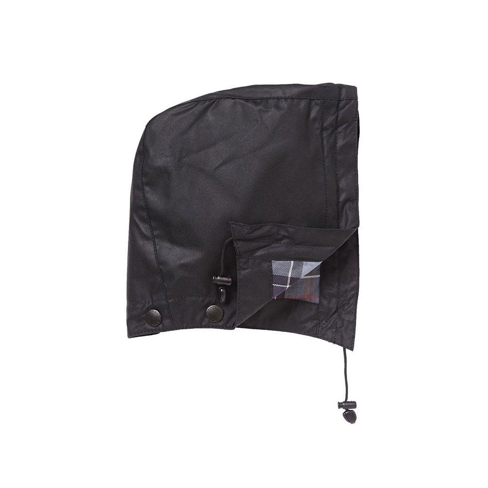 Waxed Cotton Hood in Black