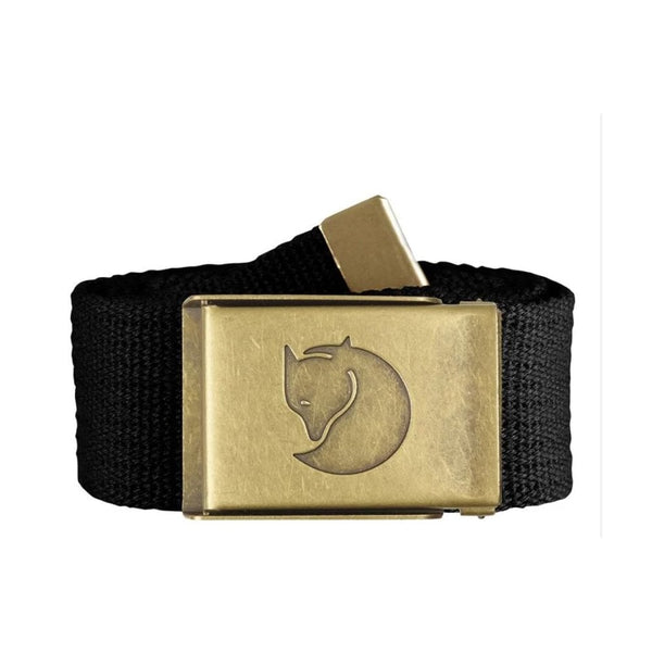 Canvas Brass Belt 4cm in Black