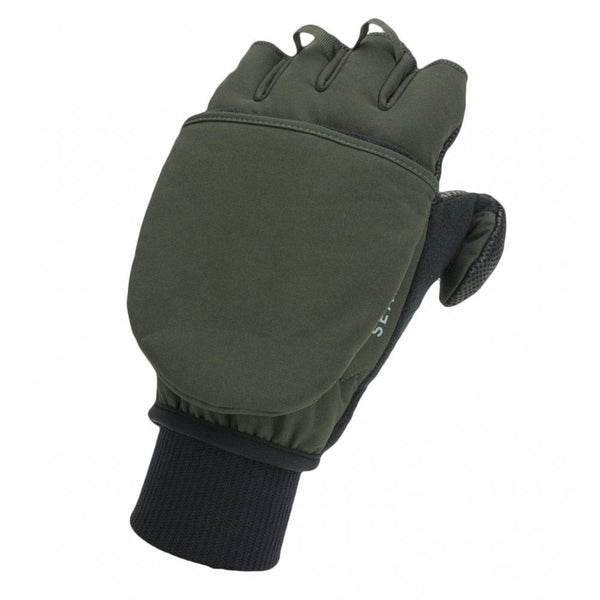 Walpole- Windproof Cold Weather Convertible Mitt - Olive Green/Black