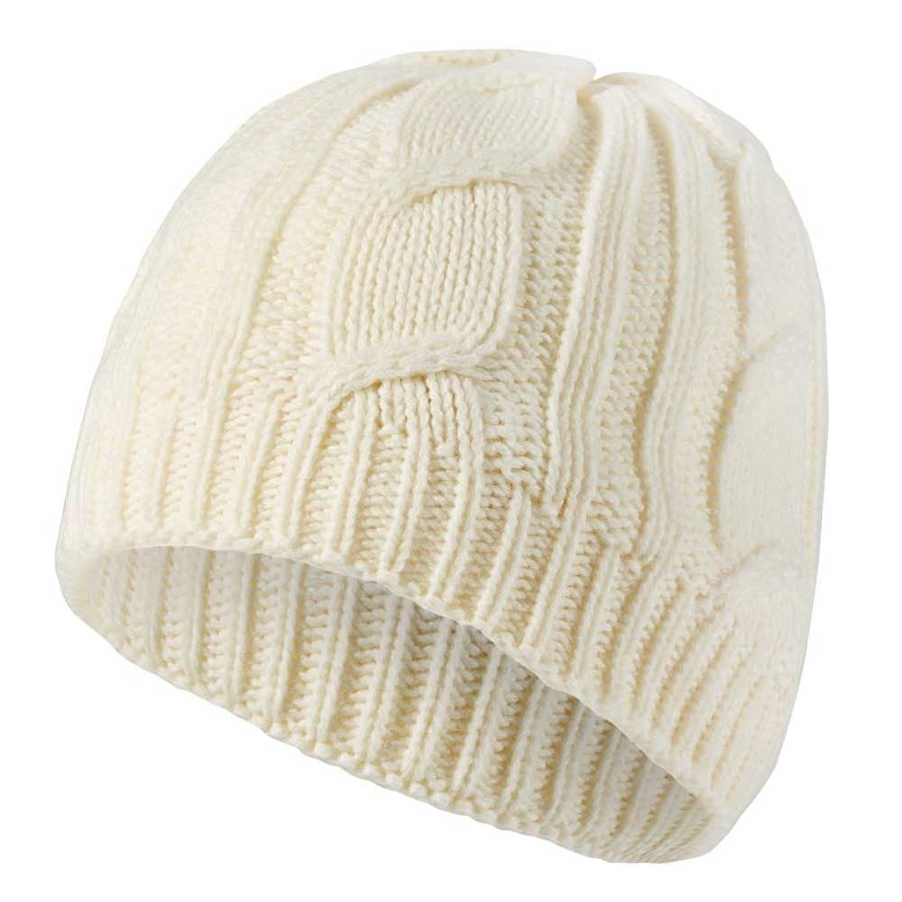 Waterproof Cable Knit Beanie - Cream