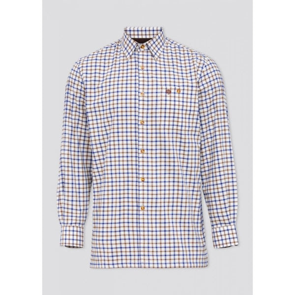Bury Mens Fleece Lined Country Check Shirt In Gazelle - Brown Check