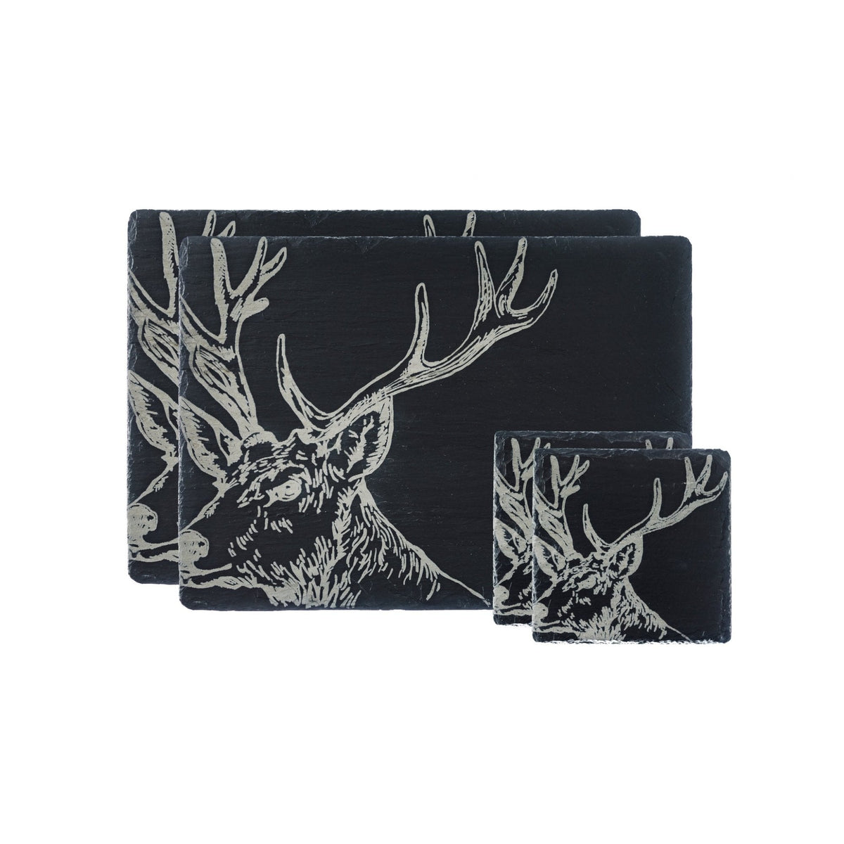 Slate Stag Place Mat and Coaster Gift Set