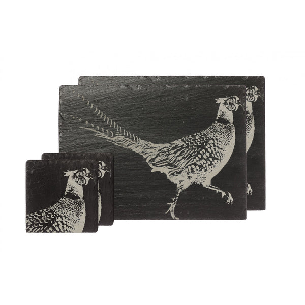 Slate Pheasant Place Mat & Coaster Gift Set