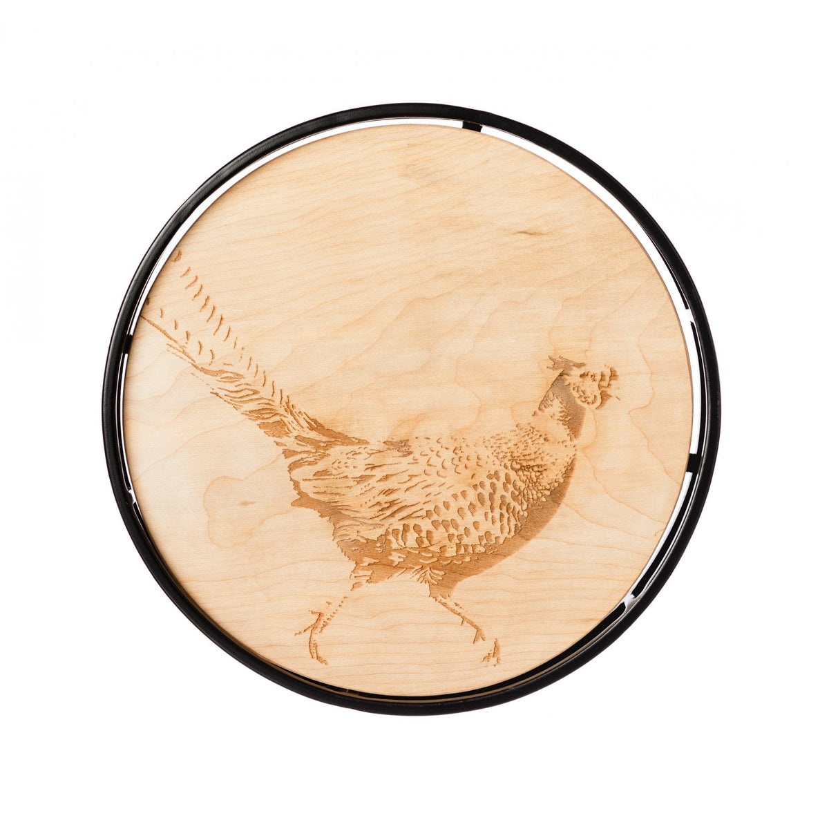 Round Sycamore Pheasant Serving Tray