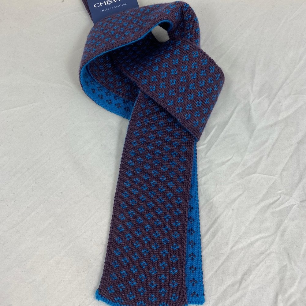 Boughton Wool Necktie - Thistle/Ocean
