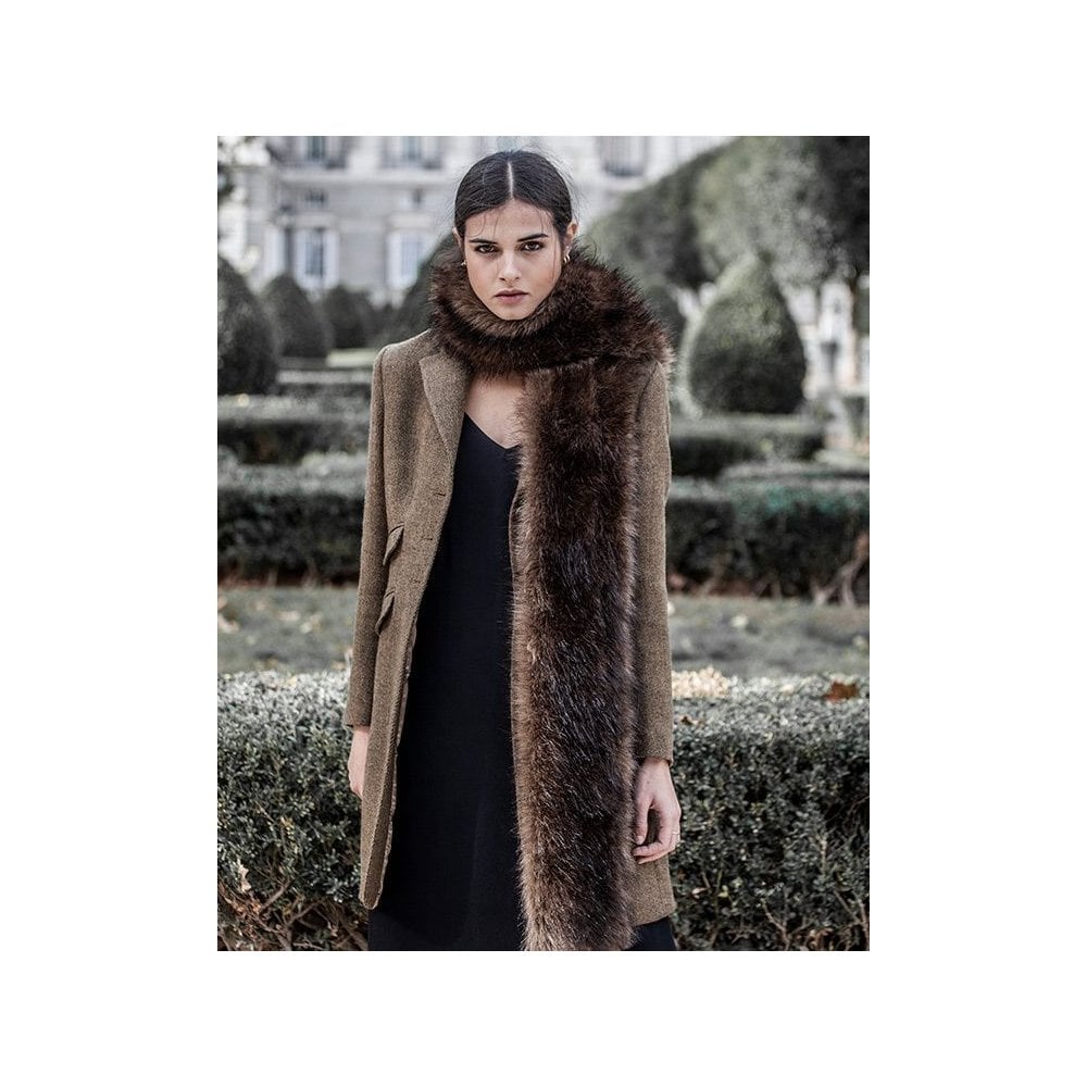 Reubens Faux Fur Scarf - Wolf