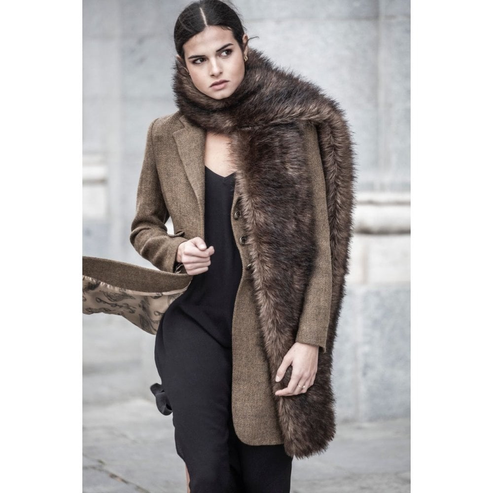 Reubens Faux Fur Scarf - Wolf