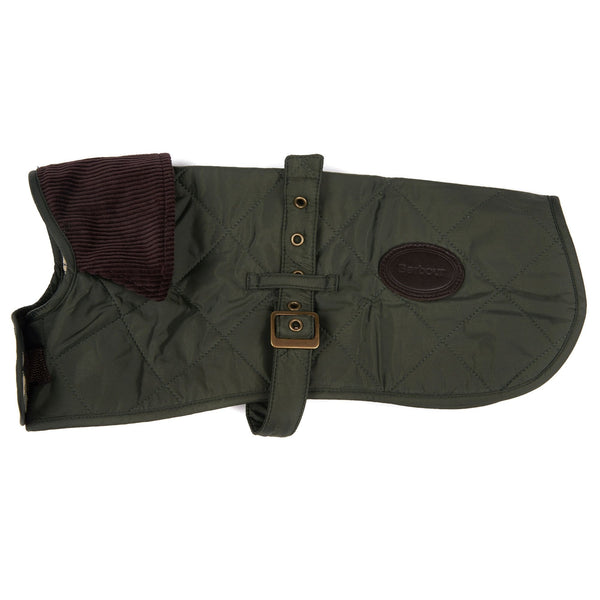 Quilted Dog Coat in Olive