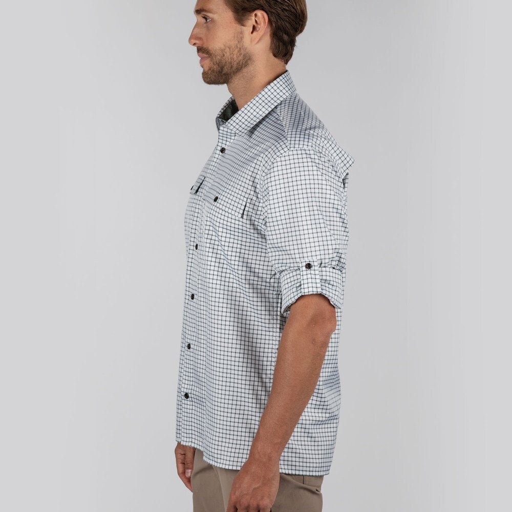 Findhorn Technical Fishing Shirt in Dark Olive Check