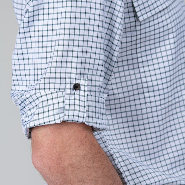 Findhorn Technical Fishing Shirt in Dark Olive Check