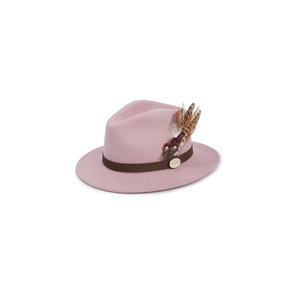 The Suffolk Fedora in Dusky Pink (Gamebird Feather)