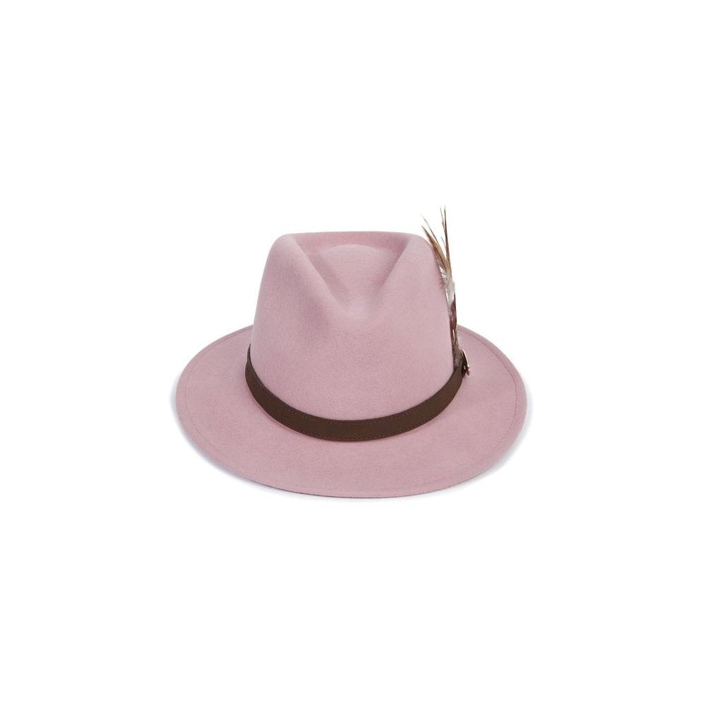 The Suffolk Fedora in Dusky Pink (Gamebird Feather)