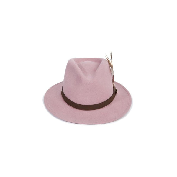 The Suffolk Fedora in Dusky Pink (Gamebird Feather)