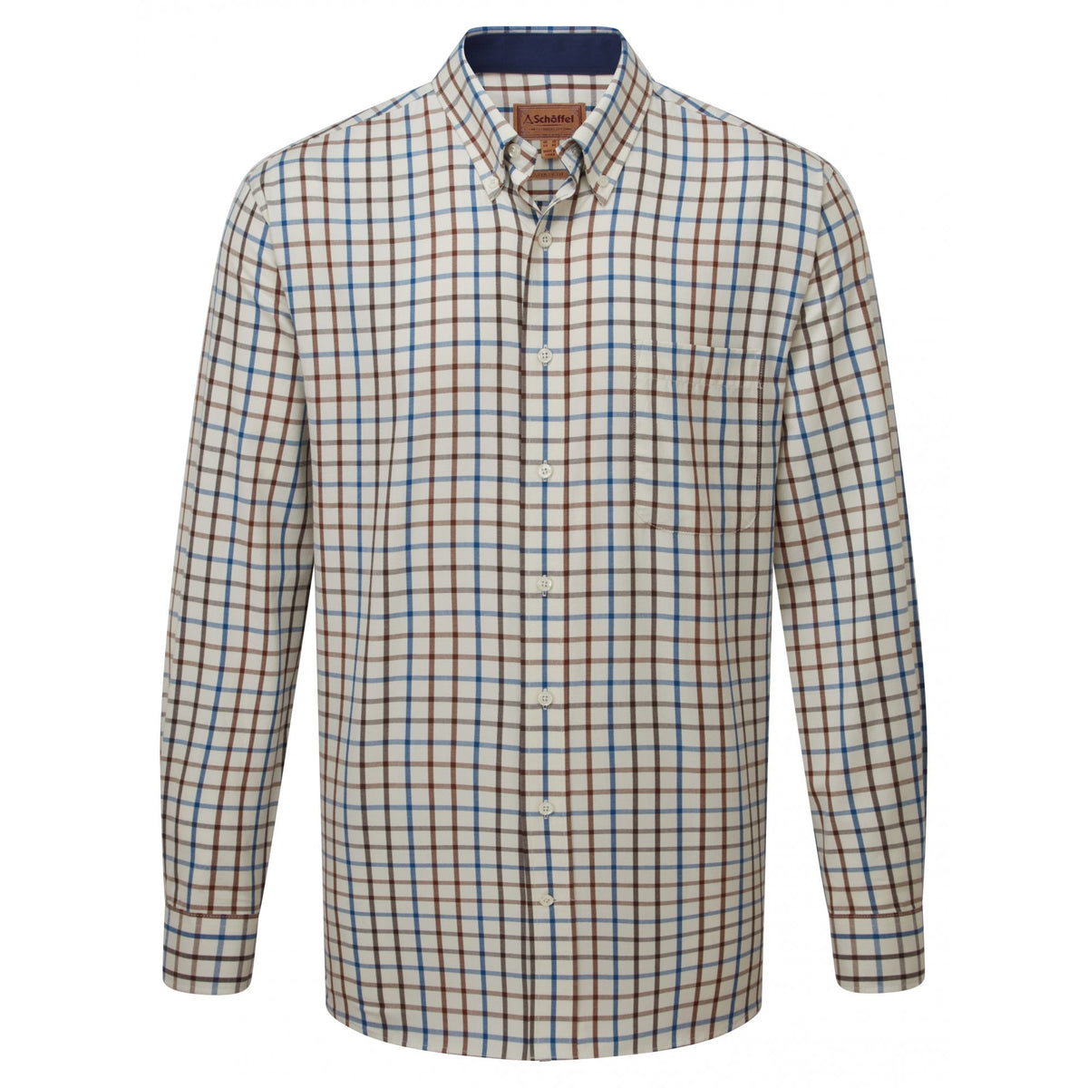 Brancaster Classic Shirt - Brown/Navy Check