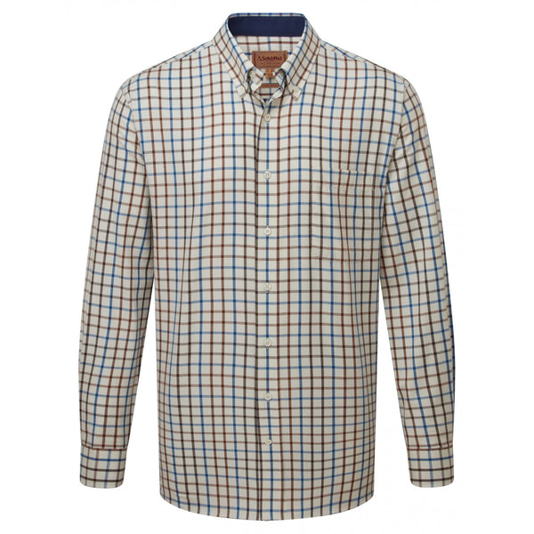 Brancaster Classic Shirt - Brown/Navy Check