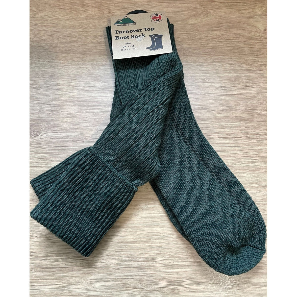 Turnover Top Socks in Bottle Green