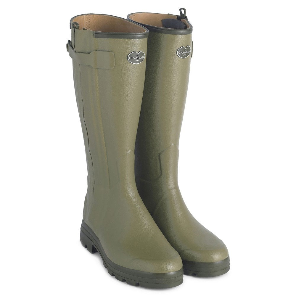 Women's Chasseur Leather Lined Wellington Boots - Vert Vierzon