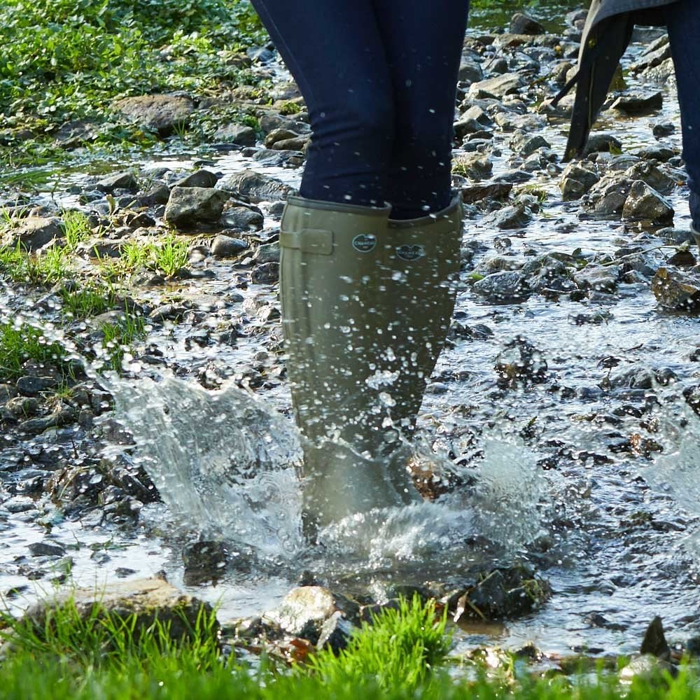 Women's Chasseur Leather Lined Wellington Boots - Vert Vierzon