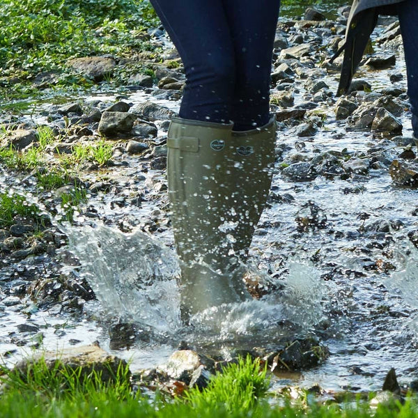 Women's Chasseur Leather Lined Wellington Boots - Vert Vierzon