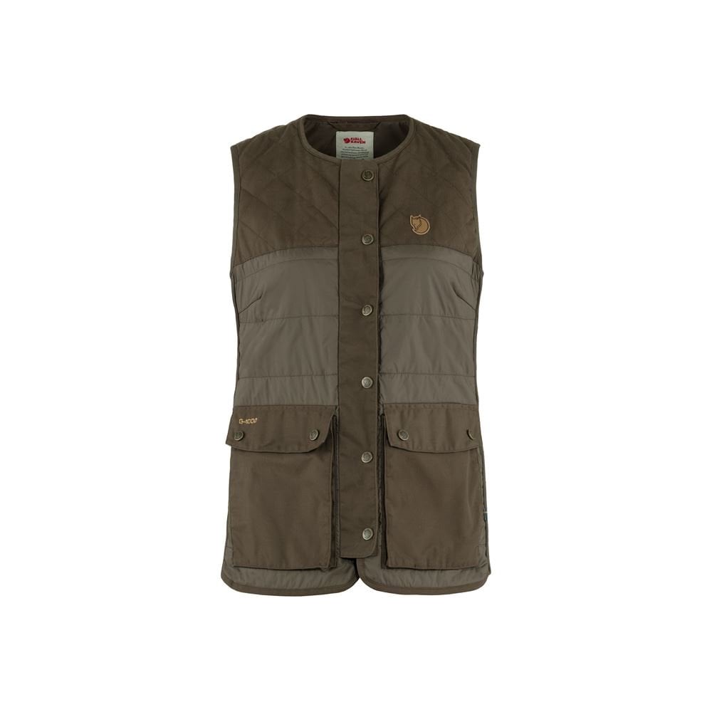 Forest Wool Padded Vest W - Dark Olive