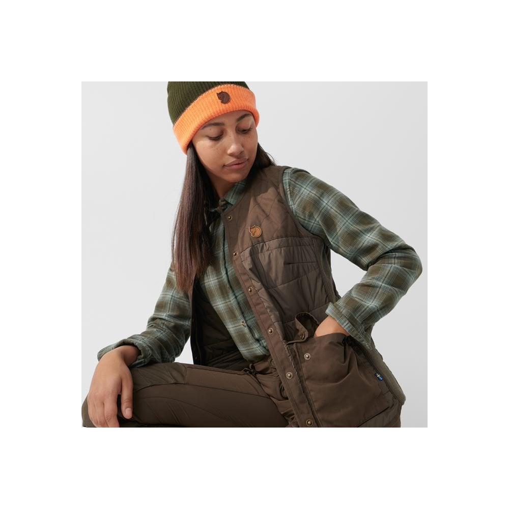 Forest Wool Padded Vest W - Dark Olive