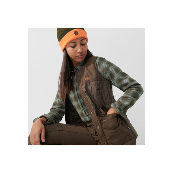 Forest Wool Padded Vest W - Dark Olive