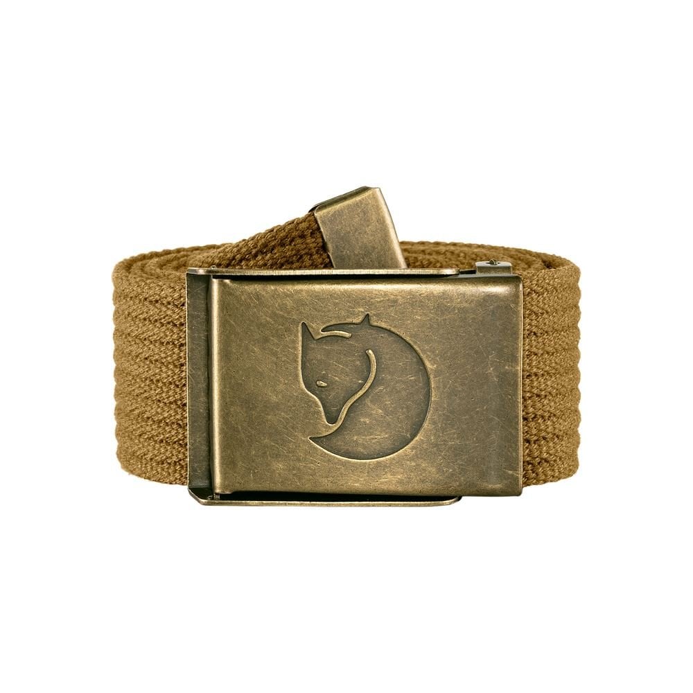 Canvas Brass Belt 4cm - Buckwheat Brown