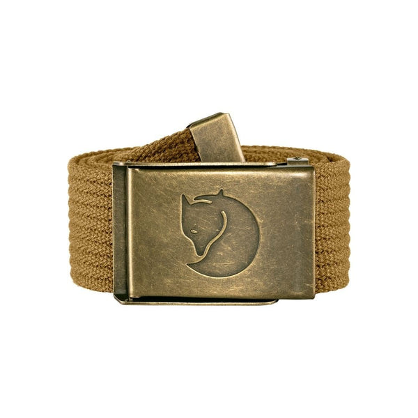 Canvas Brass Belt 4cm - Buckwheat Brown