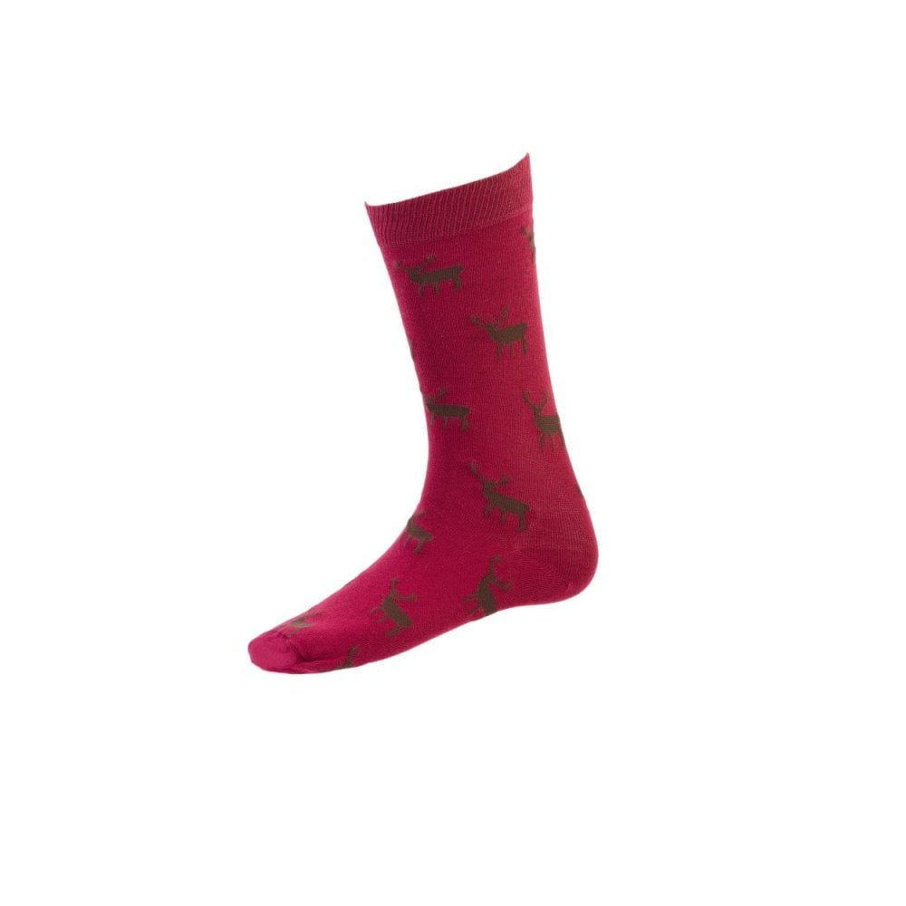 Stag Short Socks -Burgundy
