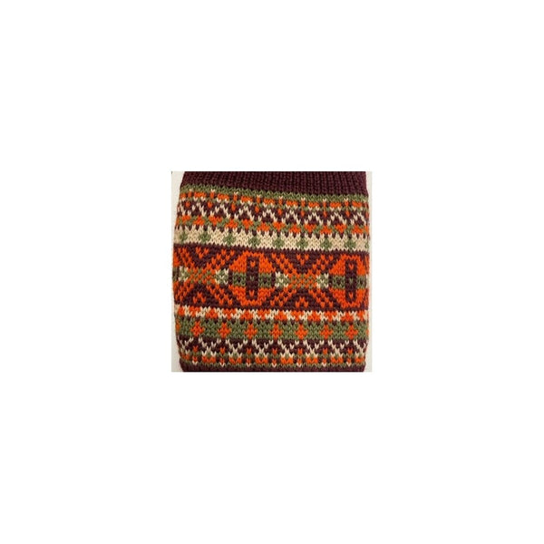 Fairisle Sock with Garter Ties - Mulberry