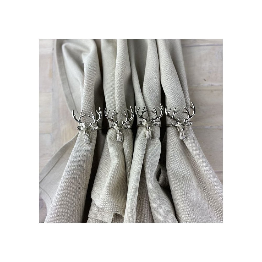4 Napkin Rings - Stag