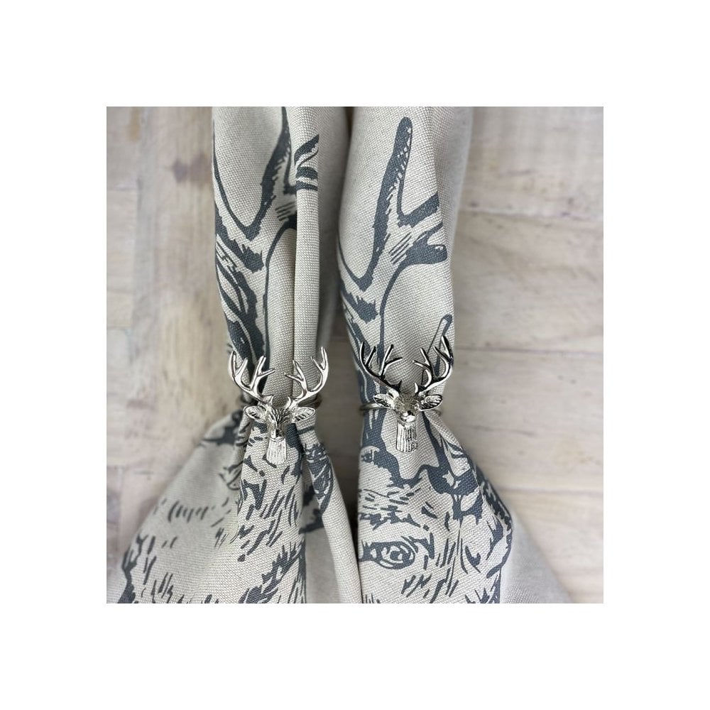 4 Napkin Rings - Stag