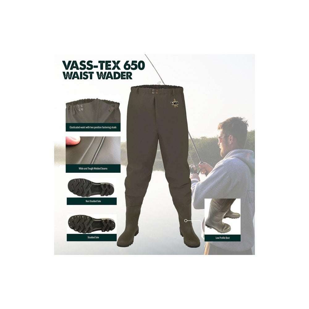 650 Series PVC Waist Waders with Low Profile Boot