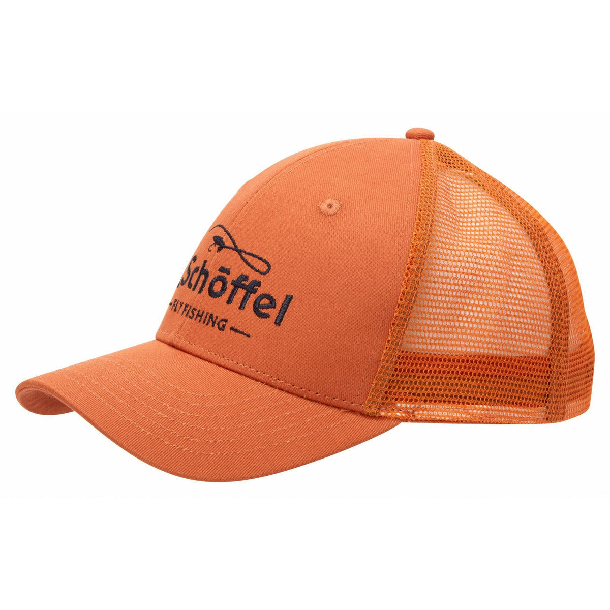 Fly Fishing Trucker Cap - Sunset Orange