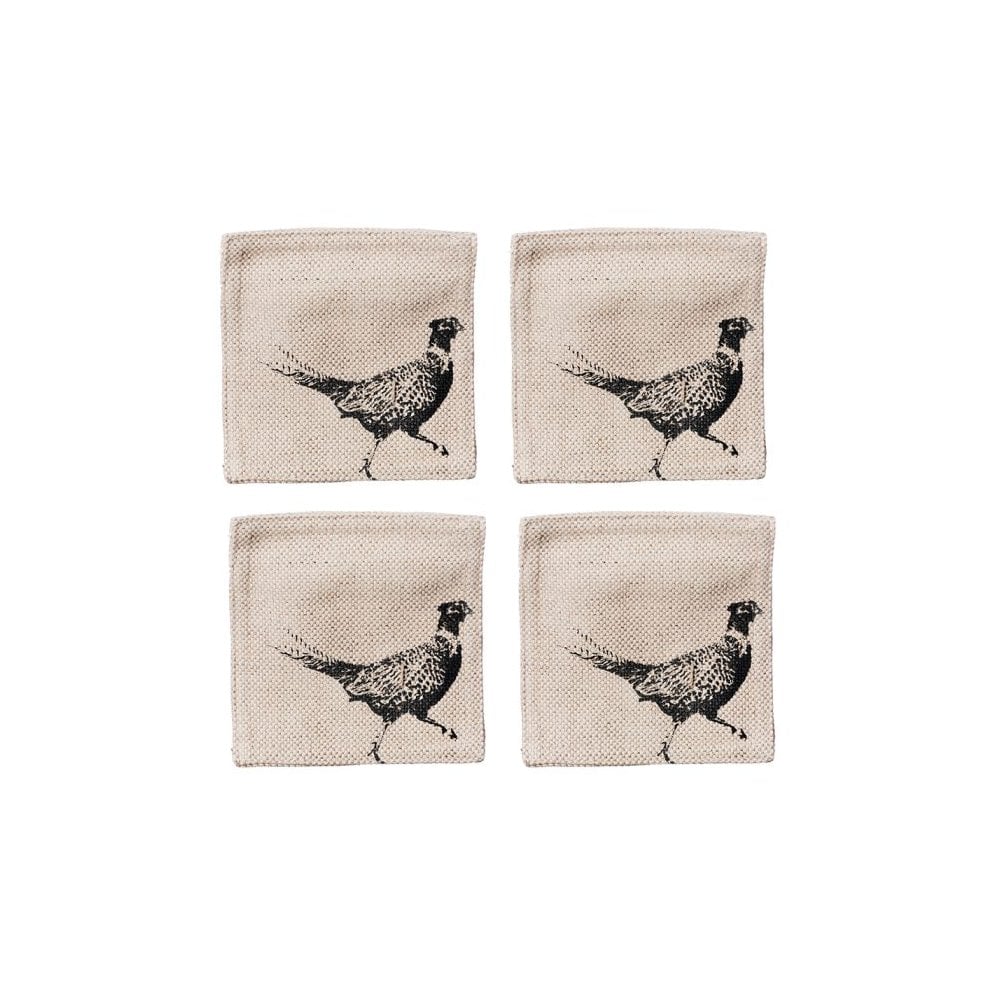 Linen Coasters - Pheasant