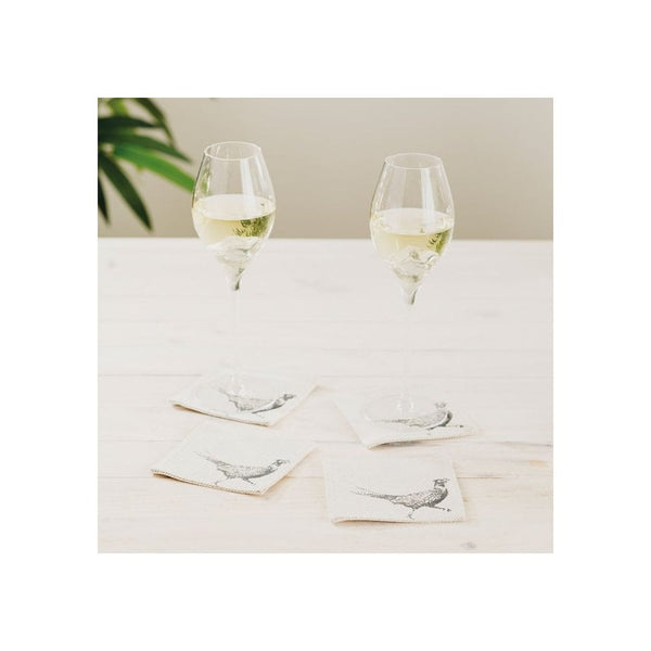 Linen Coasters - Pheasant