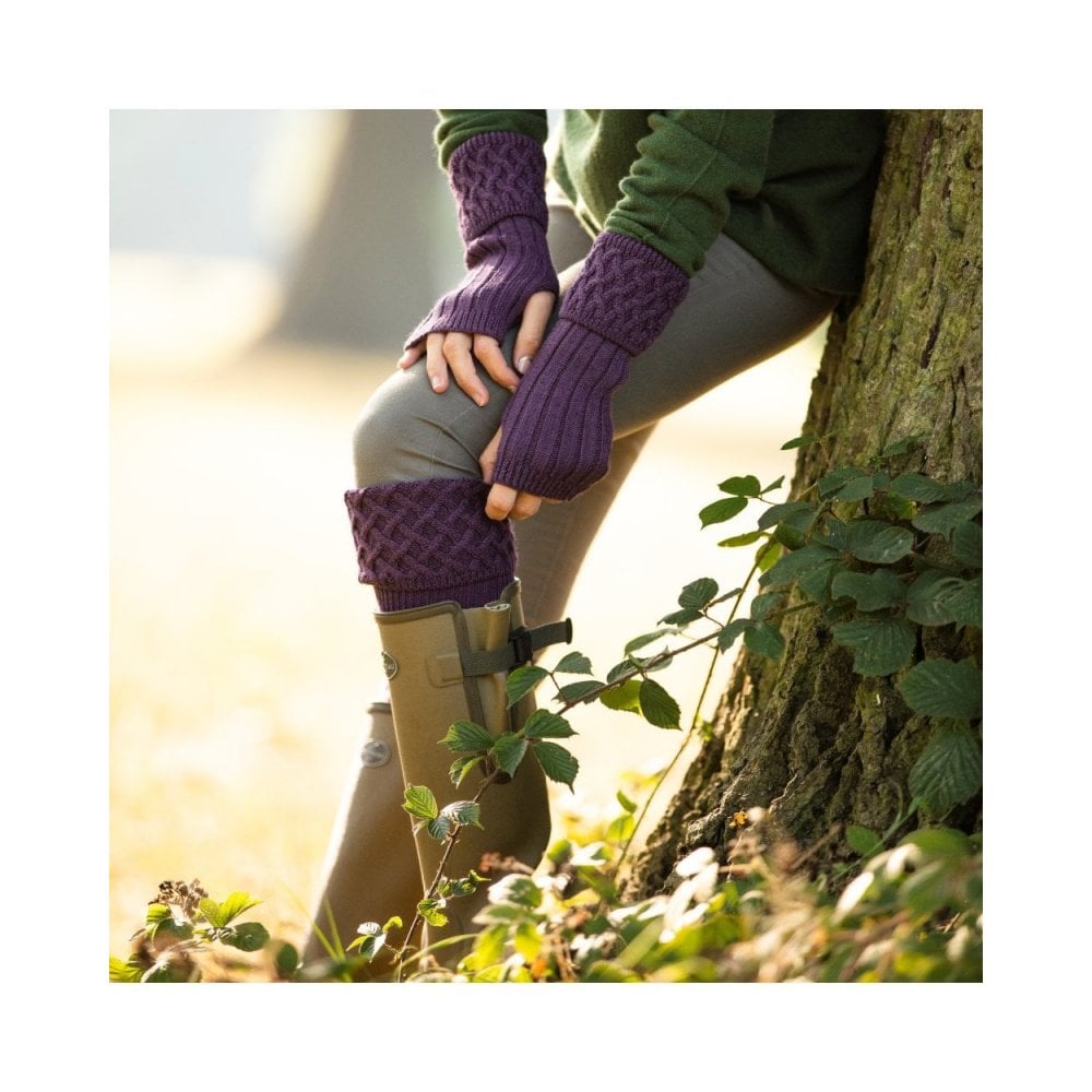 Lady Rannoch Wrist Warmers -Thistle